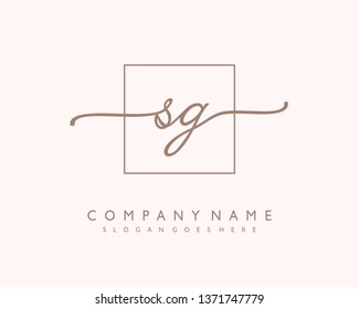 initials letter SG  handwriting logo vector template