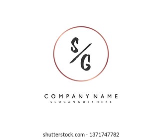 initials letter SG  handwriting logo vector template