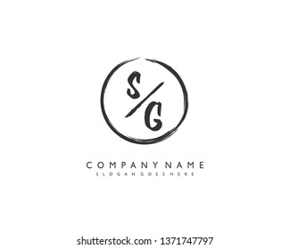 initials letter SG  handwriting logo vector template