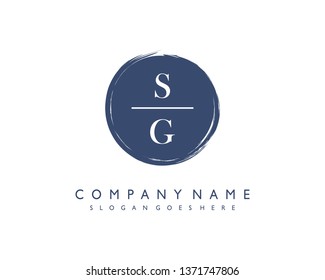 initials letter SG  handwriting logo vector template