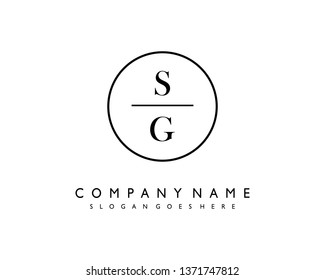 initials letter SG  handwriting logo vector template