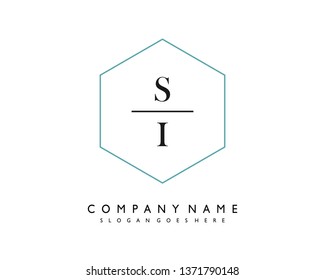initials letter SI handwriting logo vector template