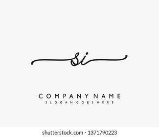 initials letter SI handwriting logo vector template