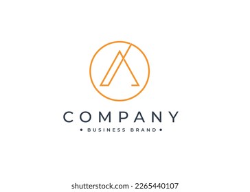 Initials letter A simple elegant logo design. Initial symbol for corporate business identity. Alphabet vector element