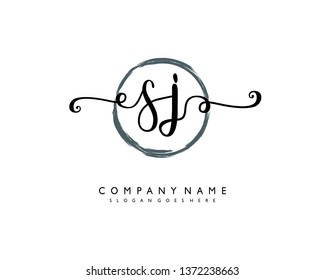 Initials Letter Sj Handwriting Logo Vector Stock Vector (Royalty Free ...