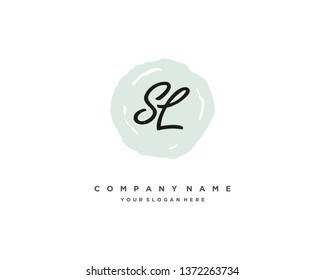 initials letter SL handwriting logo vector template