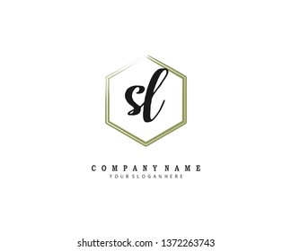 initials letter SL handwriting logo vector template