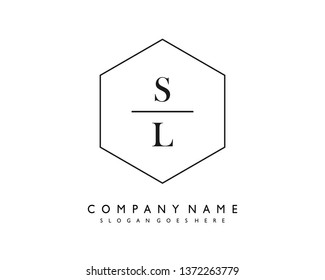 initials letter SL handwriting logo vector template