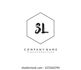 initials letter SL handwriting logo vector template