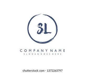 initials letter SL handwriting logo vector template