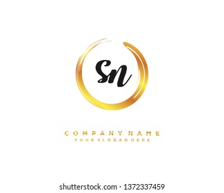 initials letter SN handwriting logo vector template