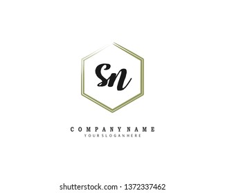 initials letter SN handwriting logo vector template