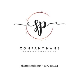 initials letter SP handwriting logo vector template