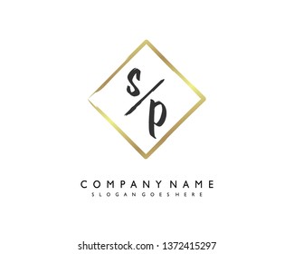 initials letter SP handwriting logo vector template
