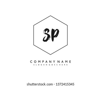 initials letter SP handwriting logo vector template