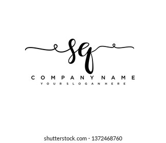 initials letter SQ handwriting logo vector template