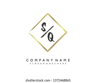 initials letter SQ handwriting logo vector template