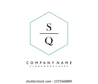 initials letter SQ handwriting logo vector template