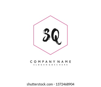 initials letter SQ handwriting logo vector template