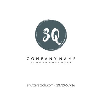 initials letter SQ handwriting logo vector template