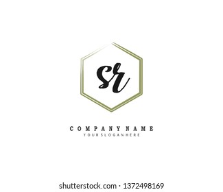 initials letter SR handwriting logo vector template