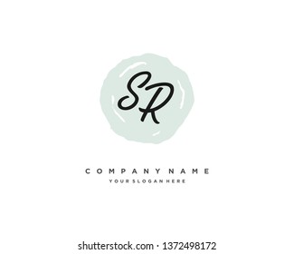 initials letter SR handwriting logo vector template