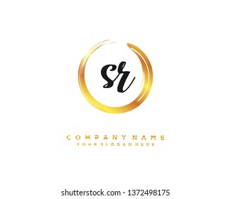 initials letter SR handwriting logo vector template