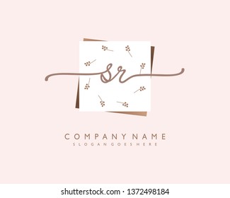 initials letter SR handwriting logo vector template
