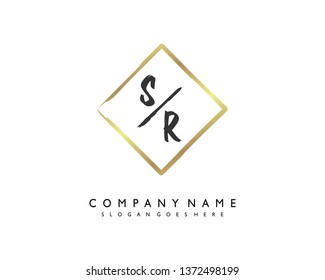 initials letter SR handwriting logo vector template