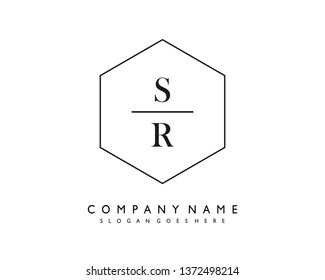 initials letter SR handwriting logo vector template