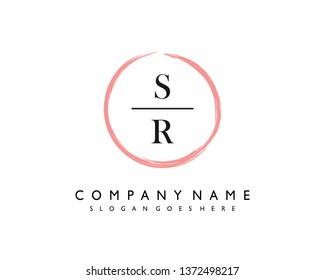 initials letter SR handwriting logo vector template