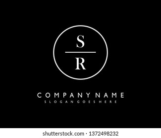 initials letter SR handwriting logo vector template