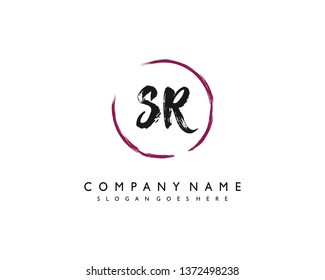 initials letter SR handwriting logo vector template