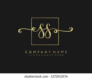 initials letter SS handwriting logo vector template