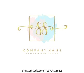 initials letter SS handwriting logo vector template