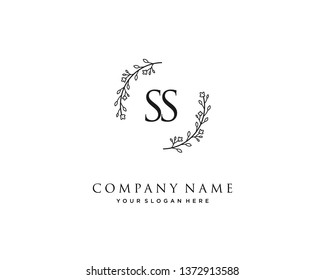 initials letter SS handwriting logo vector template