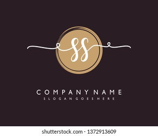 initials letter SS handwriting logo vector template