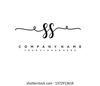 initials letter SS handwriting logo vector template