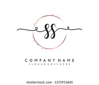 initials letter SS handwriting logo vector template