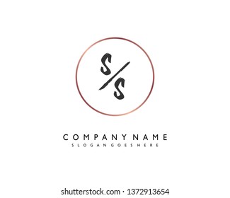 initials letter SS handwriting logo vector template