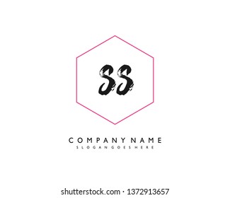 initials letter SS handwriting logo vector template