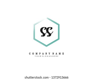 initials letter SS handwriting logo vector template