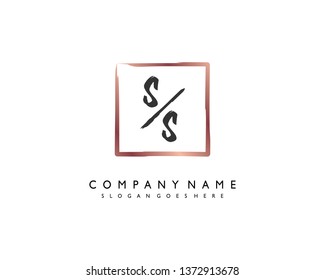 initials letter SS handwriting logo vector template
