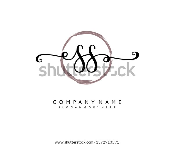 Initials Letter Ss Handwriting Logo Vector Stock Vector (Royalty Free ...