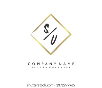 initials letter SV handwriting logo vector template