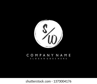 initials letter SW handwriting logo vector template