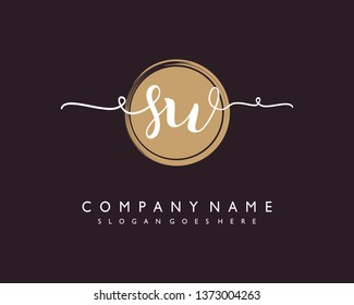 initials letter SW handwriting logo vector template