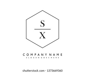 initials letter SX handwriting logo vector template