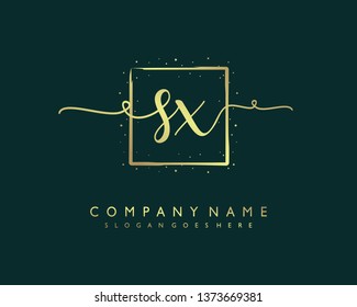 initials letter SX handwriting logo vector template