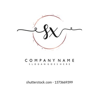 initials letter SX handwriting logo vector template